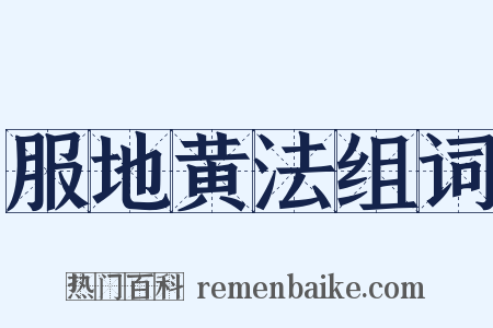 服地黄法组词是什么意思的图片